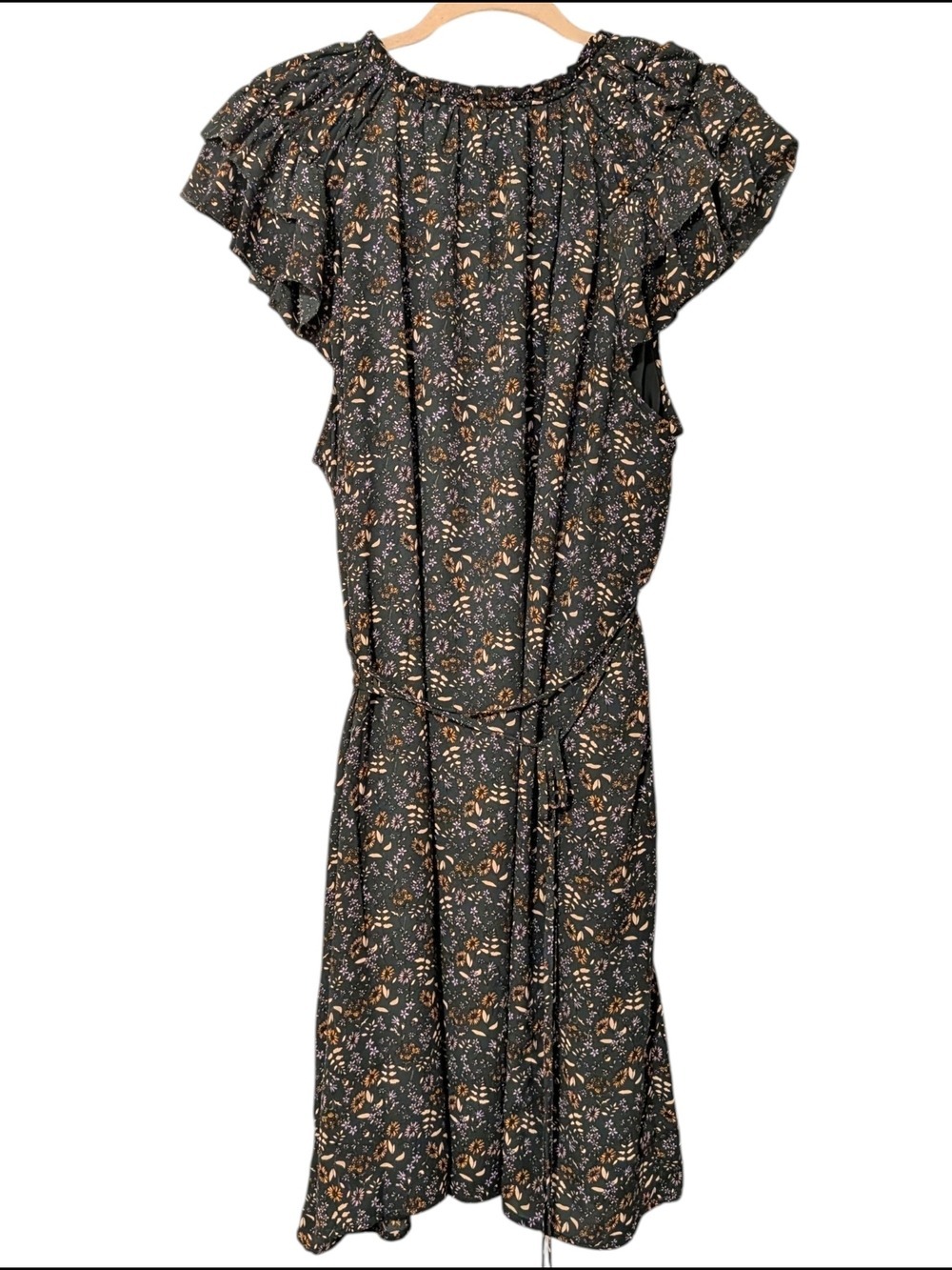 Amazon Essentials Dark Green Floral Mini Dress - Picture 3 of 7